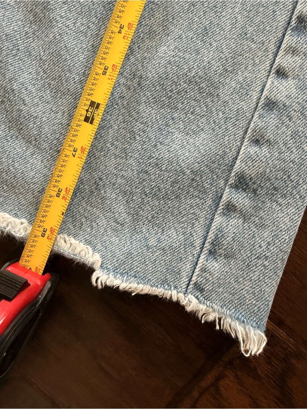 Pilcro from Anthropologie, Madi front-slit denim skirt, Endless summer wash, 4 - Picture 15 of 16